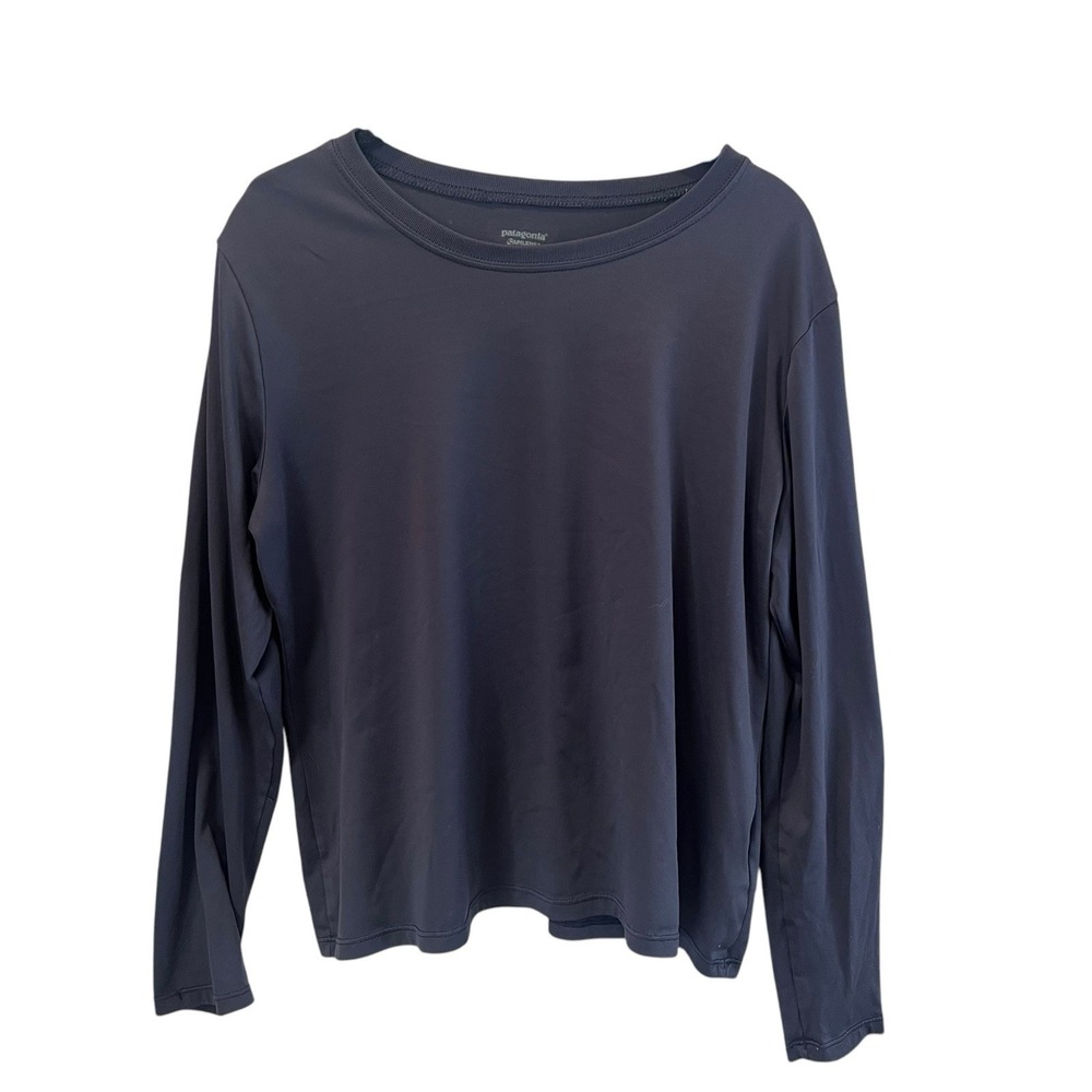 Black Patagonia Crewneck  Capilene Baselayer Size Large USA Made